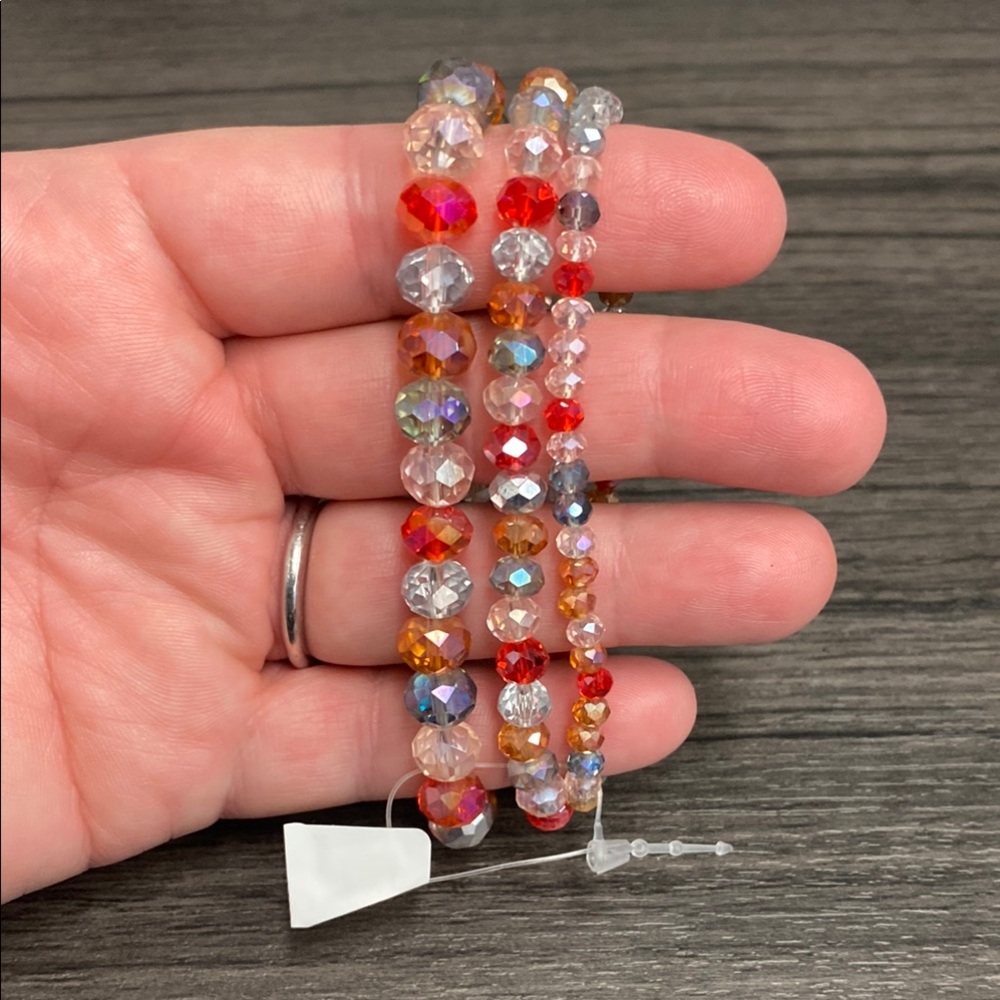 Vibrant Red and Orange Beaded Bracelet